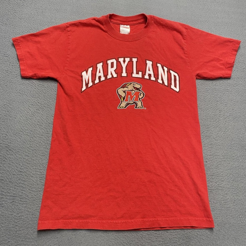 VTG Maryland Terrapins Shirt Mens Small Red NCAA College Jerzees T-Shirt Tee y2k